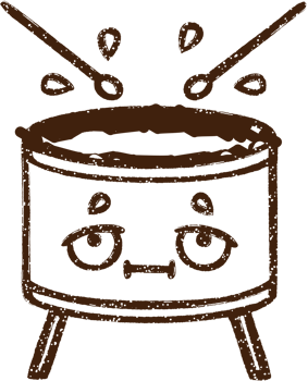 Beating Drum Charcoal Drawing png