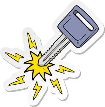 sticker of a cartoon electric car key png