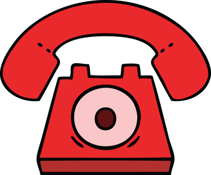 cute cartoon of a red telephone png