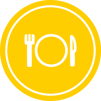 knife fork and plate circular icon symbol png
