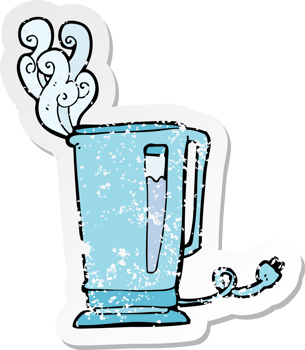 retro distressed sticker of a cartoon kettle png
