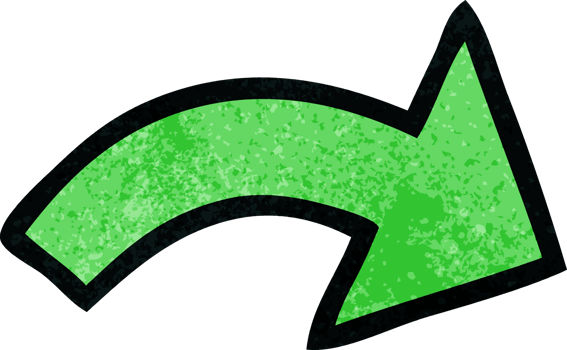 retro grunge texture cartoon of a pointing arrow png