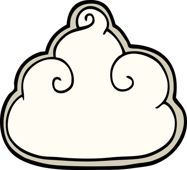 cartoon doodle cloud symbol png