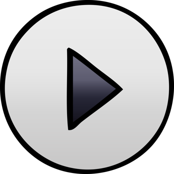 gradient shaded cartoon of a play button png