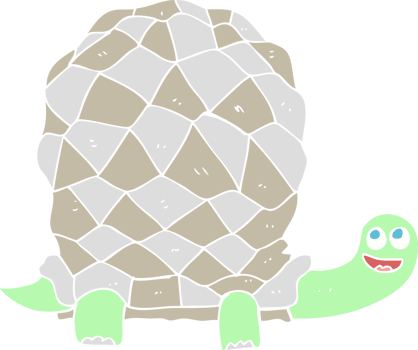 flat color illustration of a cartoon tortoise png