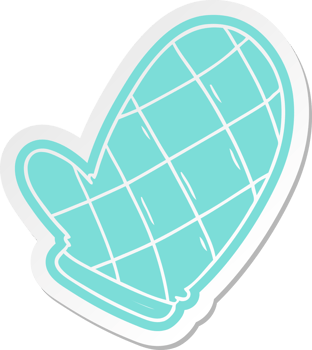 cartoon sticker of an oven glove png