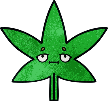 retro grunge texture cartoon of a marijuana leaf png