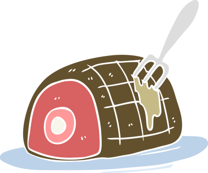 flat color style cartoon cooked beef png