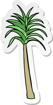 sticker of a cartoon palm tree png