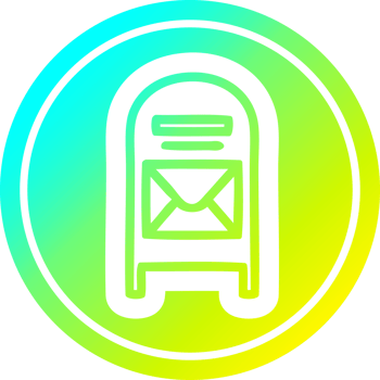 mail box circular in cold gradient spectrum png
