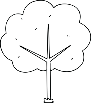 quirky line drawing cartoon tree png