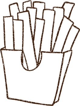 Fries Charcoal Drawing png