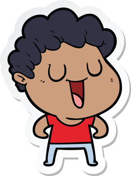 sticker of a laughing cartoon man png