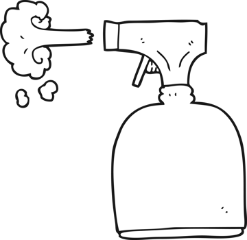 black and white cartoon spray bottle png