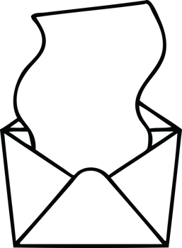 quirky line drawing cartoon letter and envelope png
