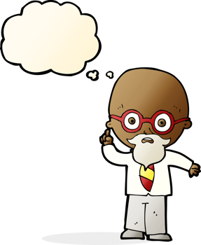 cartoon professor with thought bubble png