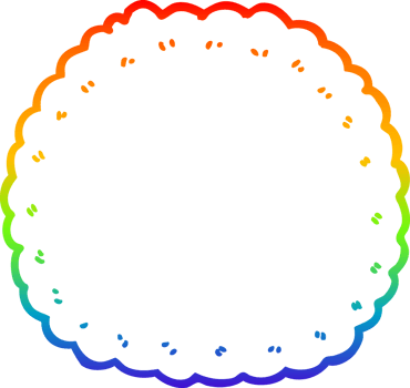 rainbow gradient line drawing cartoon biscuit png