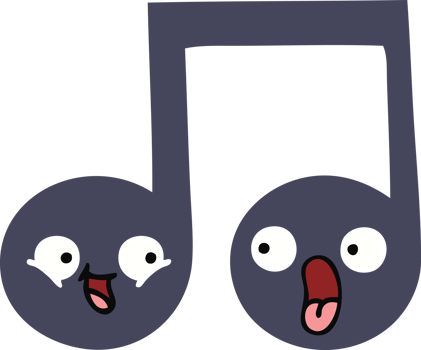 flat color retro cartoon musical note png