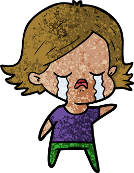cartoon girl crying png