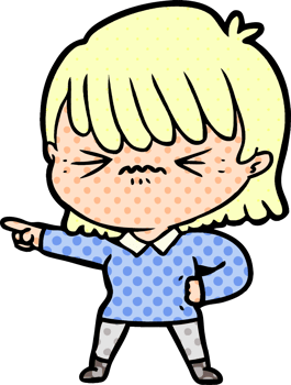 annoyed cartoon girl pointing png