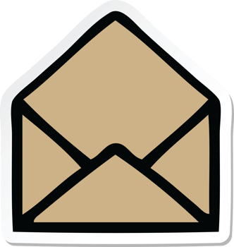 sticker of a cute cartoon paper envelope png