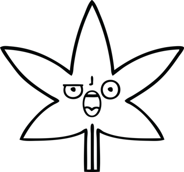 line drawing cartoon marijuana leaf png