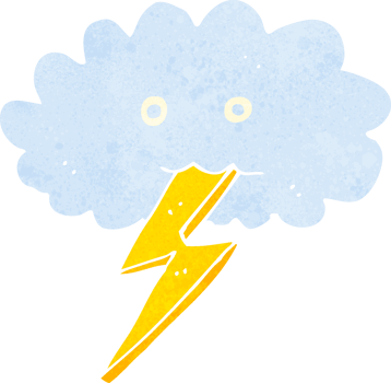 cartoon lightning bolt and cloud png
