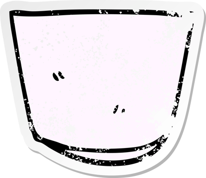 distressed sticker of a cartoon glass png