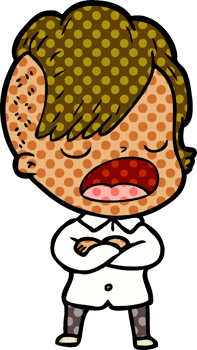 cartoon cool hipster girl talking png