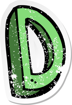 retro distressed sticker of a cartoon letter png