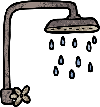 grunge textured illustration cartoon shower head png
