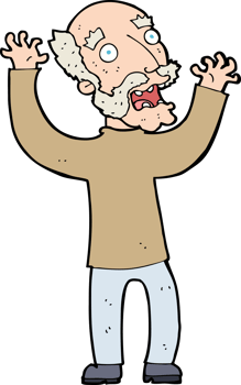 cartoon terrified old man png