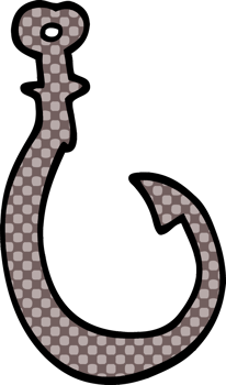 cartoon doodle big fish hook png