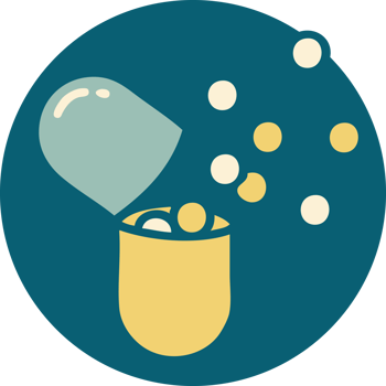 burst open medical capsule pill icon png
