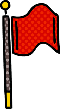 comic book style cartoon red flag png