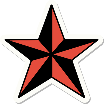 tattoo style sticker of a star png