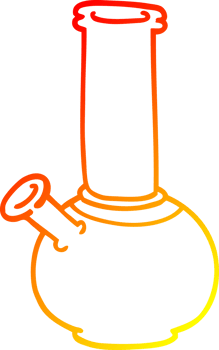 warm gradient line drawing of a cartoon bong png