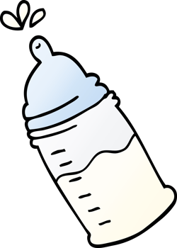 cartoon doodle baby bottle png