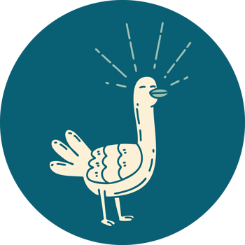 icon of a tattoo style sea bird png