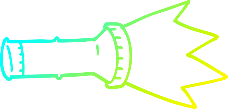 cold gradient line drawing of a cartoon torch png