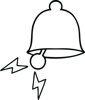 line drawing cartoon of a ringing bell png