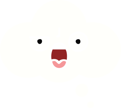 flat color retro cartoon of a thought bubble png