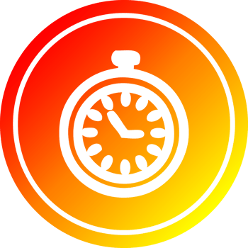 stop watch circular icon with warm gradient finish png
