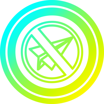 paper plane ban circular icon with cool gradient finish png
