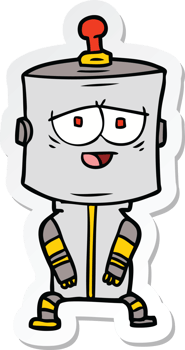 sticker of a cartoon robot png