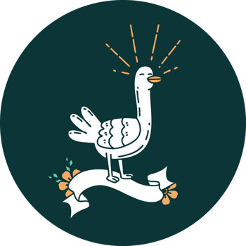 icon of a tattoo style sea bird png