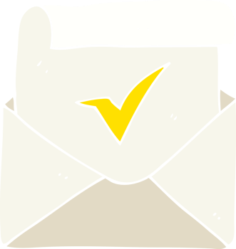 flat color illustration of a cartoon positive letter png