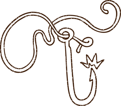 Fish Hook Charcoal Drawing png