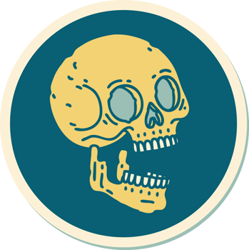sticker of tattoo in traditional style of a skull png