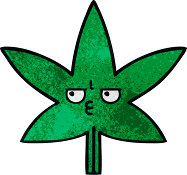 retro grunge texture cartoon of a marijuana leaf png